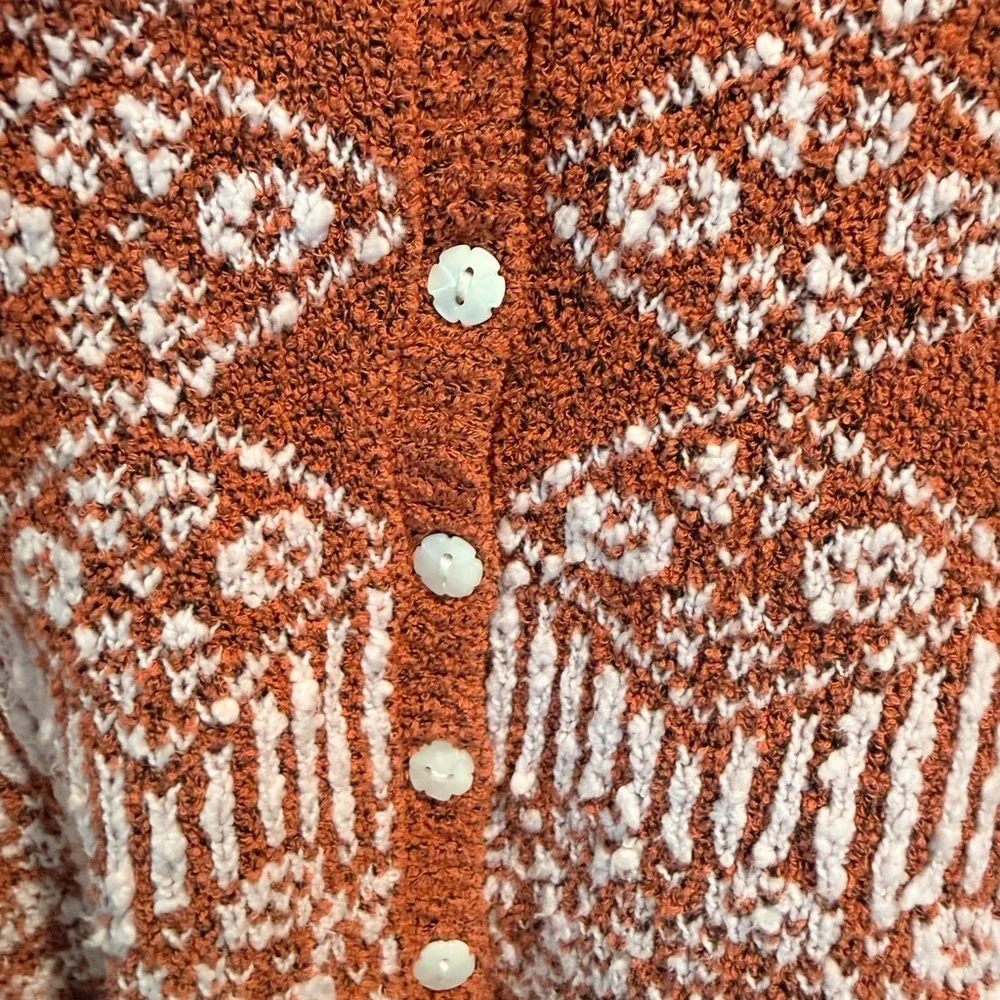 Free People Cardigan Orchid Cinnamon XS Cropped Boho Knit NWOT